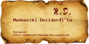 Medveczki Dezideráta névjegykártya